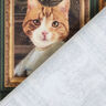 Dekostoff Halbpanama Katzen Portraits – dunkelgrün/gold,  thumbnail number 4