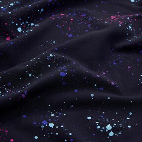 Baumwolljersey Colorful Splashes | Glitzerpüppi  – nachtblau/blaulila, 