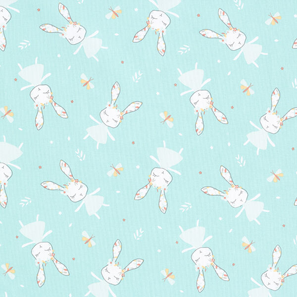 Cretonne verträumter Hase – aquablau, image number 1