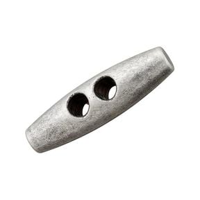 Knebelknopf, Polyester metallisiert – altsilber, 