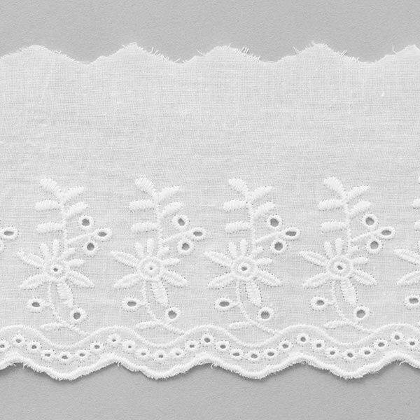 Feston Spitzenband Blumen [ 9 cm ] – weiss,  image number 1