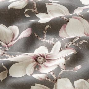 Outdoorstoff Canvas Magnolien – grau, 