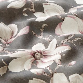 Outdoorstoff Canvas Magnolien – grau, 