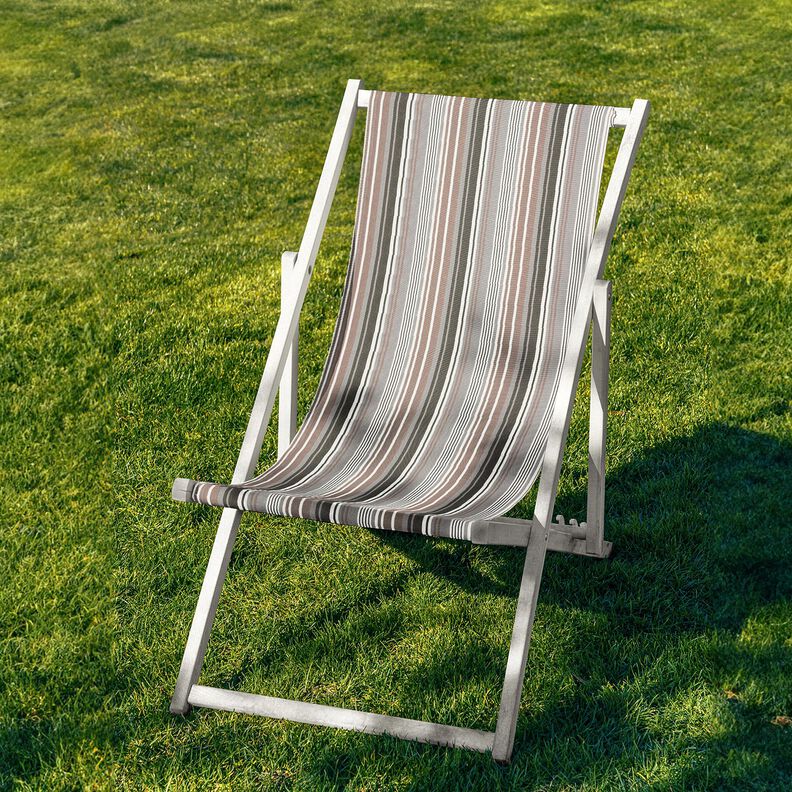 Outdoor Liegestuhlstoff Längsstreifen 44 cm – hellbraun/hellgrau,  image number 4