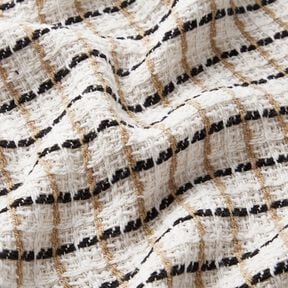 Grober Bouclé Karo – weiss/beige, 