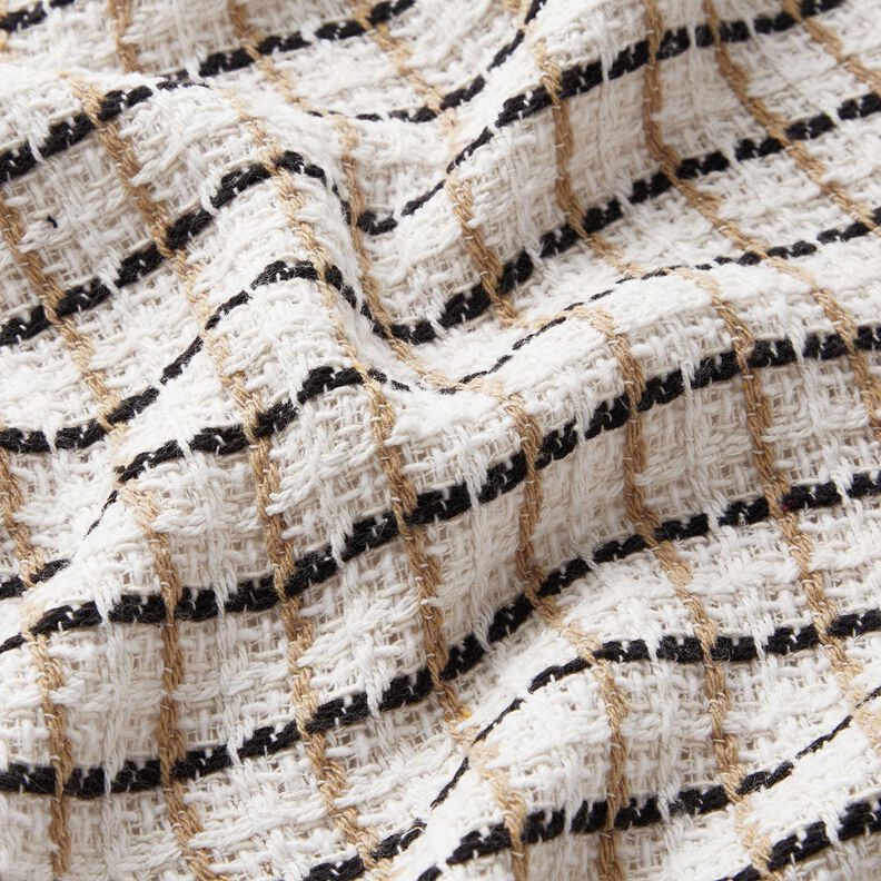 Grober Bouclé Karo – weiss/beige, image number 2