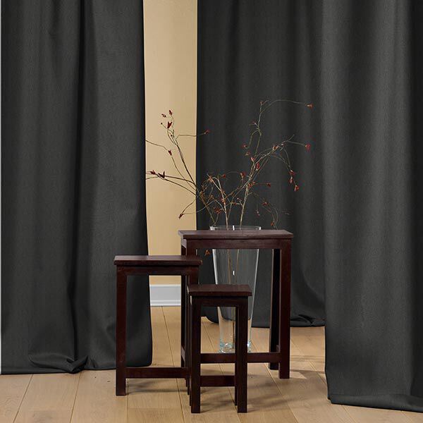 Leinenstoff Uni – schwarz | Reststück 50cm
