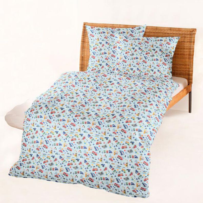 Baumwollstoff Cretonne Fahrzeuge – hellblau,  image number 5