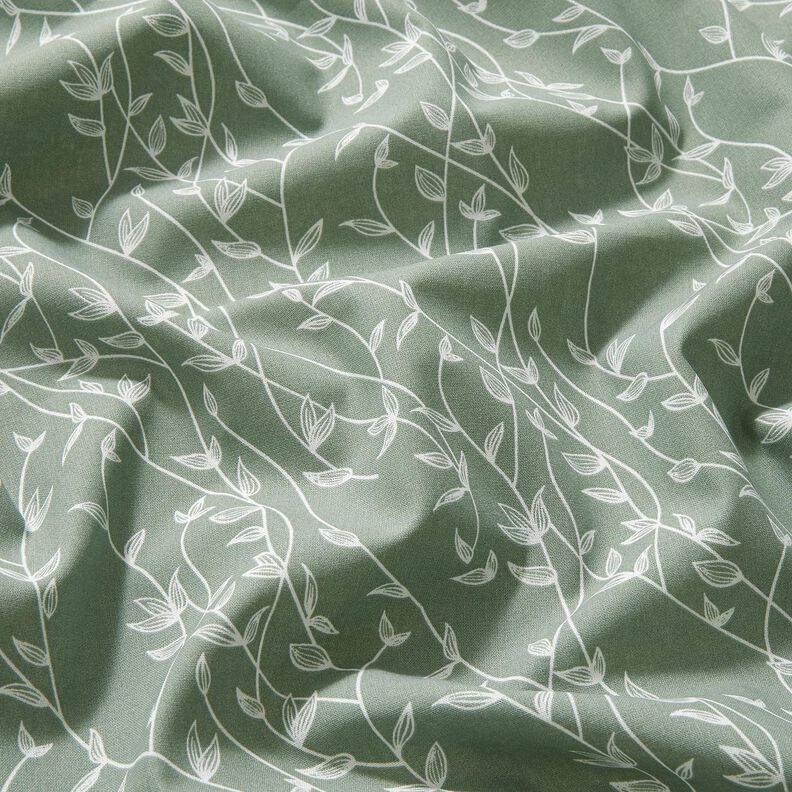 Baumwollpopeline Blätterranken – schilf,  image number 2