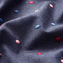 Chambray aufgestickte Punkte – marineblau, 