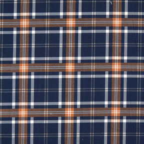 Baumwollflanell Karomuster Druck | by Poppy – marineblau/rehbraun, 
