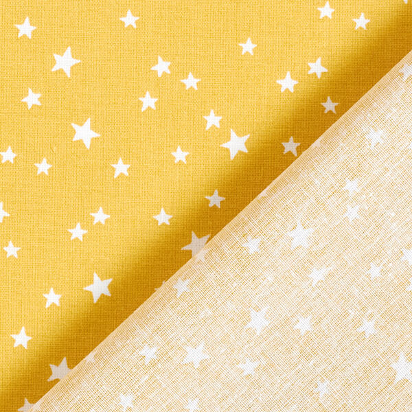 Baumwollpopeline unregelmäßige Sterne – senf