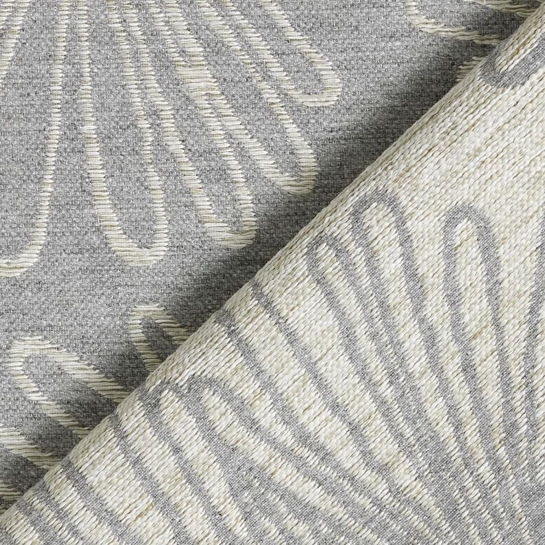 Dekostoff Jacquard Blätterkonturen – grau, image number 4