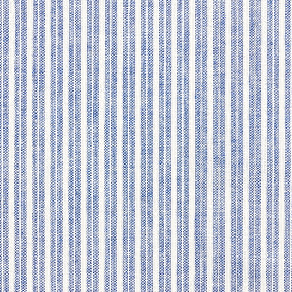 Leinen-Baumwoll-Mix Streifen breit – jeansblau/wollweiss, image number 1