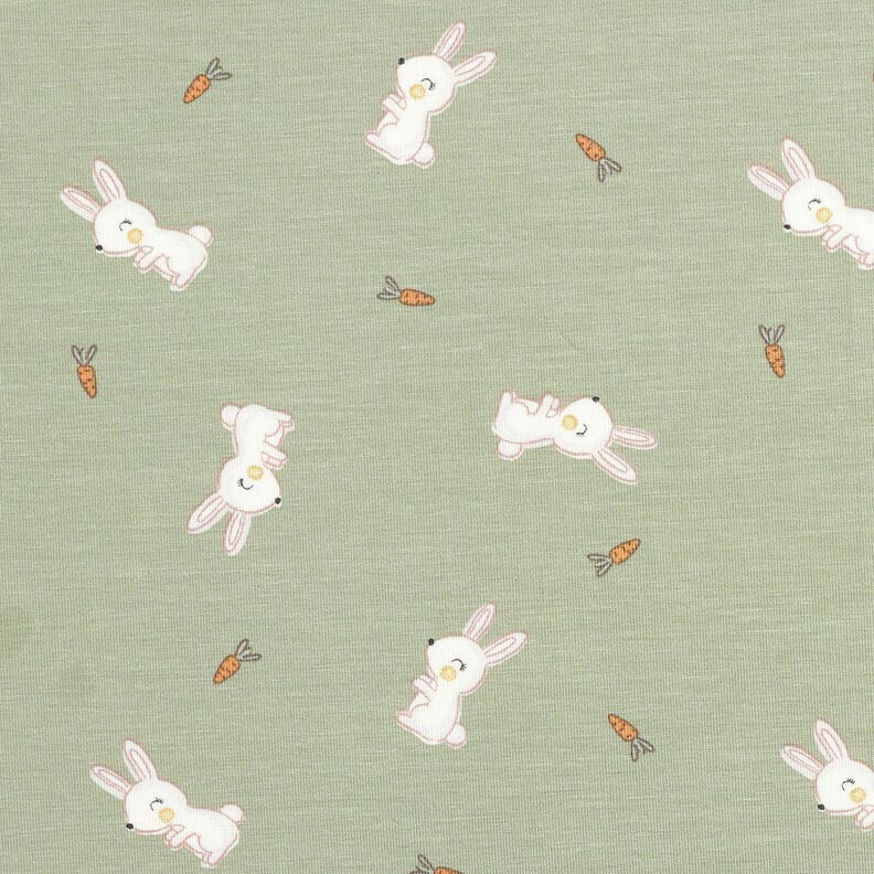 Bambus Baumwolljersey Hase und Möhre – greige, image number 1