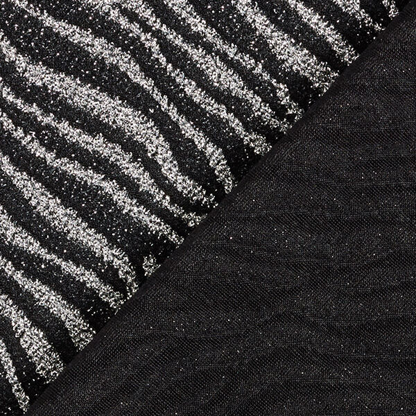 Jersey mit Lurex-Zebramuster – schwarz/silber,  image number 4