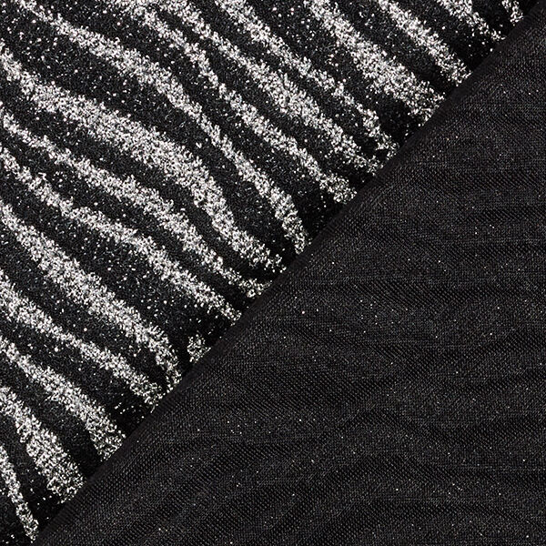 Jersey mit Lurex-Zebramuster – schwarz/silber, image number 4