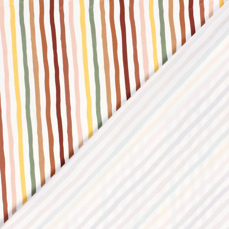 Baumwolljersey bunte Streifen – elfenbein/schilf,  image number 4