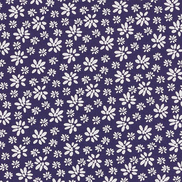 Baumwolljersey kleine Margeriten – marineblau