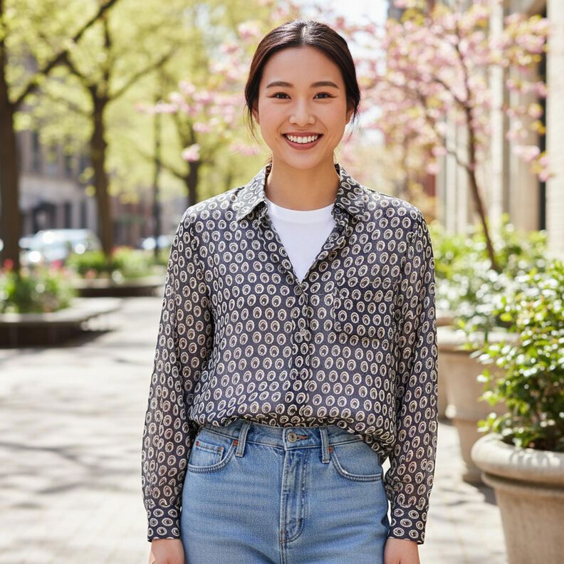 Chiffon Pfauenauge &ndash; marineblau/marineblau,  image number 6