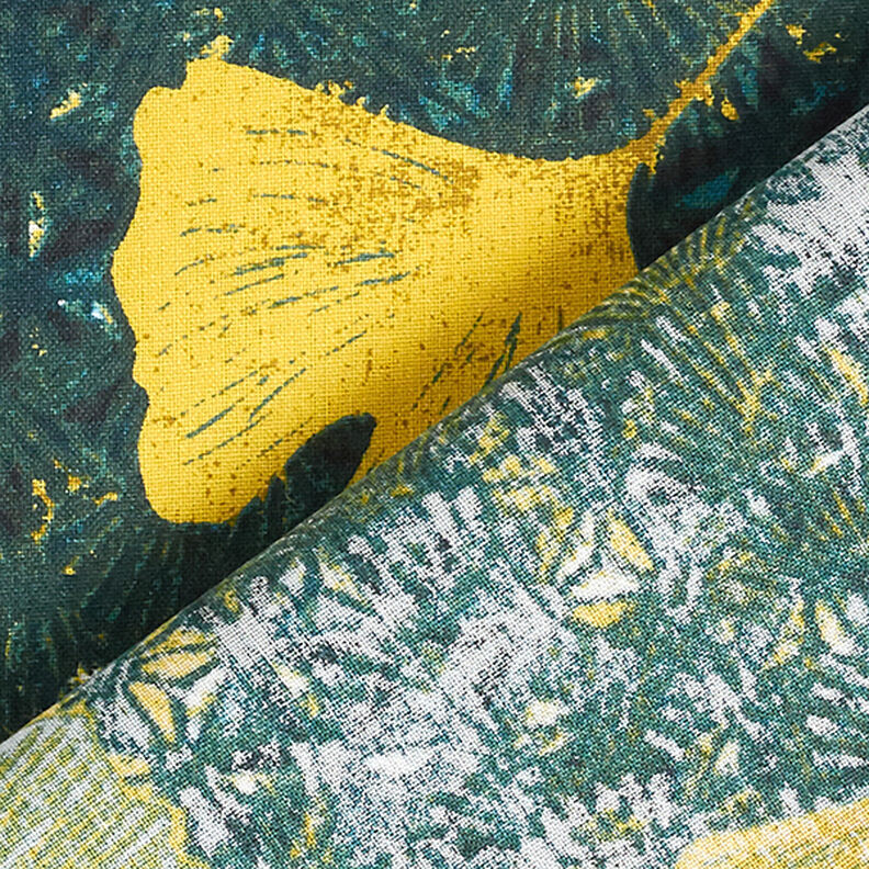 Baumwollstoff Cretonne Ginkgo – petrol,  image number 4