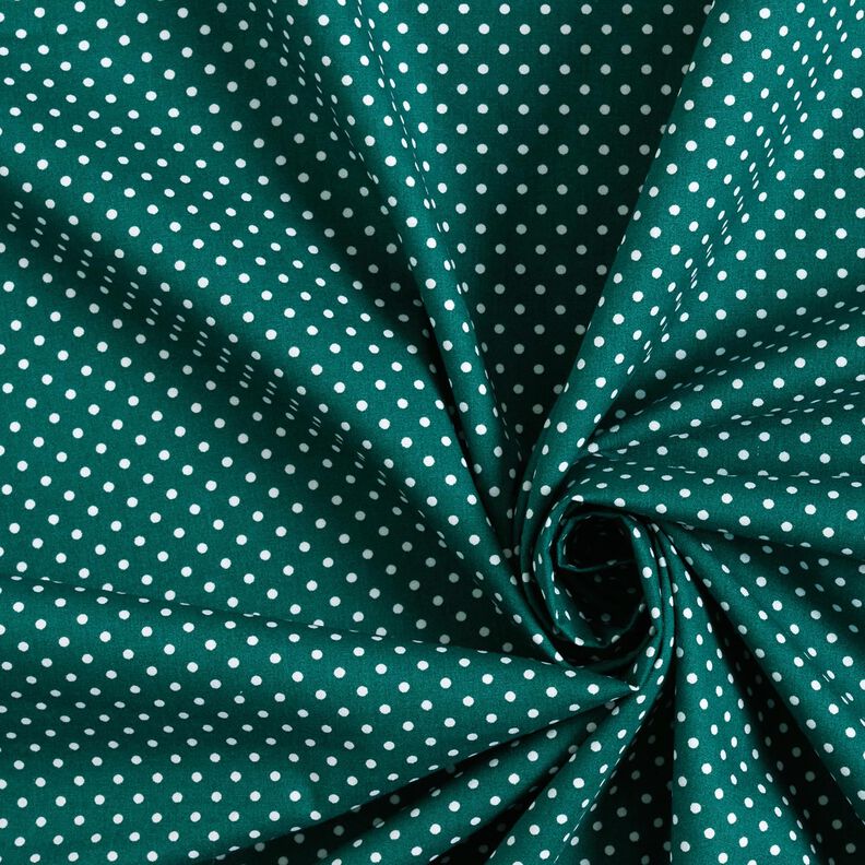 Baumwollpopeline Mini Polka Dots – blautanne/weiss,  image number 3