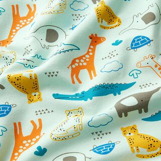 Baumwolljersey Dschungeltiere – mint, 
