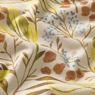 Baumwolljersey Blumenzweige – sand, 