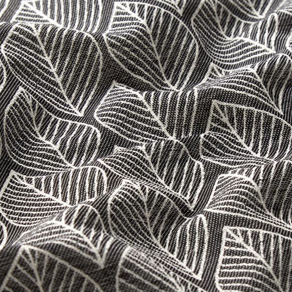 Dekostoff Jacquard Blätter – anthrazit,  image number 2