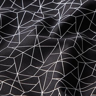 Baumwollstoff Popeline Grafisch – schwarz | Reststück 100cm
