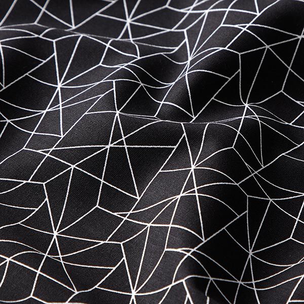 Baumwollstoff Popeline Grafisch – schwarz | Reststück 100cm