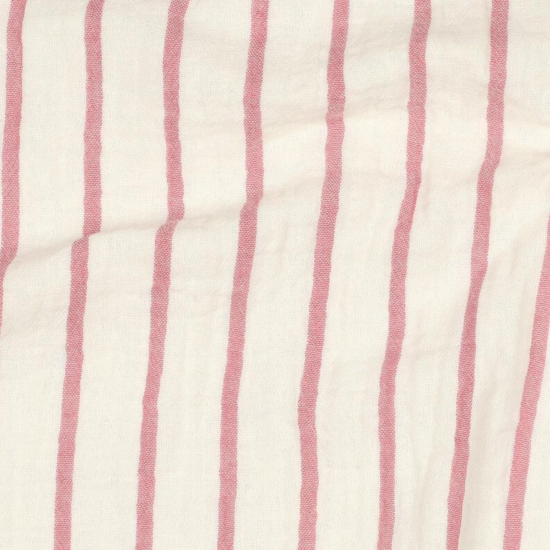 Musselin/ Doppel-Krinkel Gewebe garngefärbte Streifen  | Poppy Fabrics – pastellviolett/wollweiss,  image number 2
