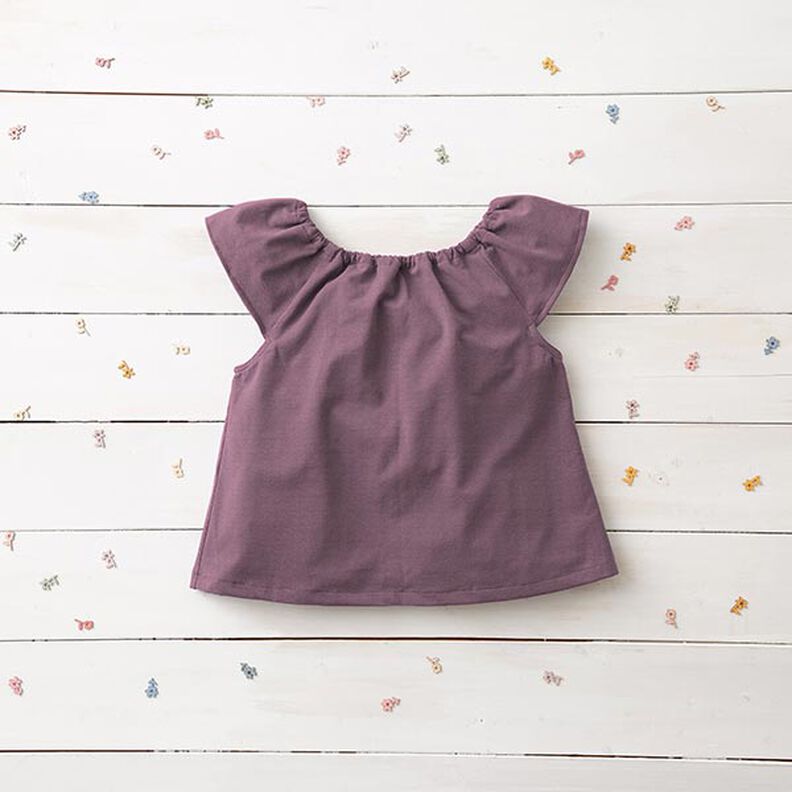 Baumwolljersey Medium Uni – aubergine | Reststück 90cm,  image number 7