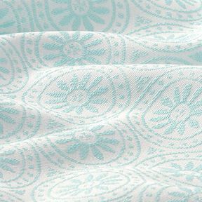 Outdoorstoff Jacquard Kreis-Ornamente – mint/wollweiss, 