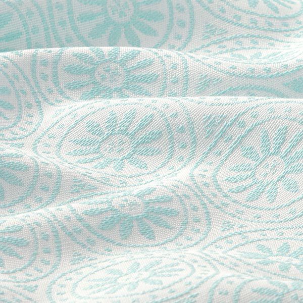 Outdoorstoff Jacquard Kreis-Ornamente – mint/wollweiss,  image number 2