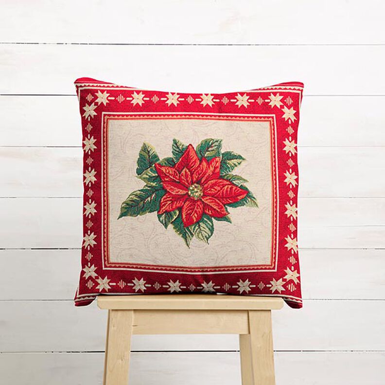 Dekostoff Gobelinstück Weihnachtsstern – rot,  image number 5