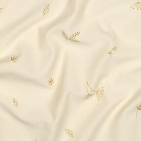 GOTS Baumwolljersey Zweige und Pflanzen | Poppy Fabrics – creme/rehbraun, 