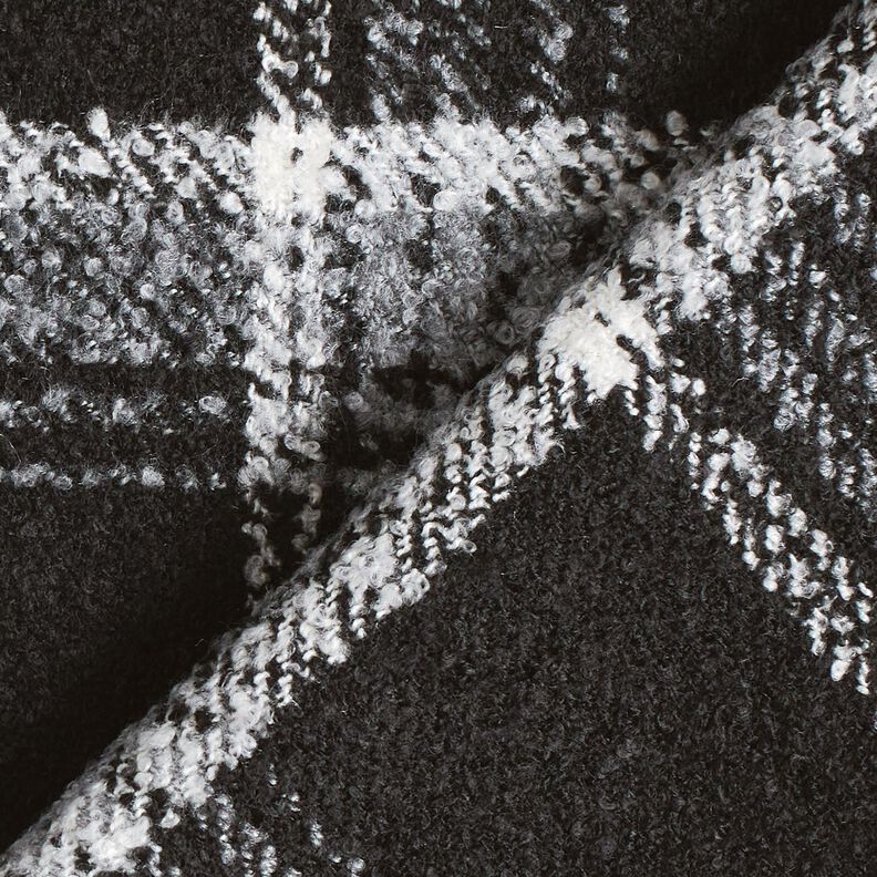 Mantelstoff Boulcé Karo – schwarz/weiss,  image number 4