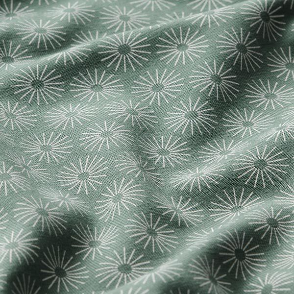 Baumwolljersey Strahlen-Blume – schilf | Reststück 100cm