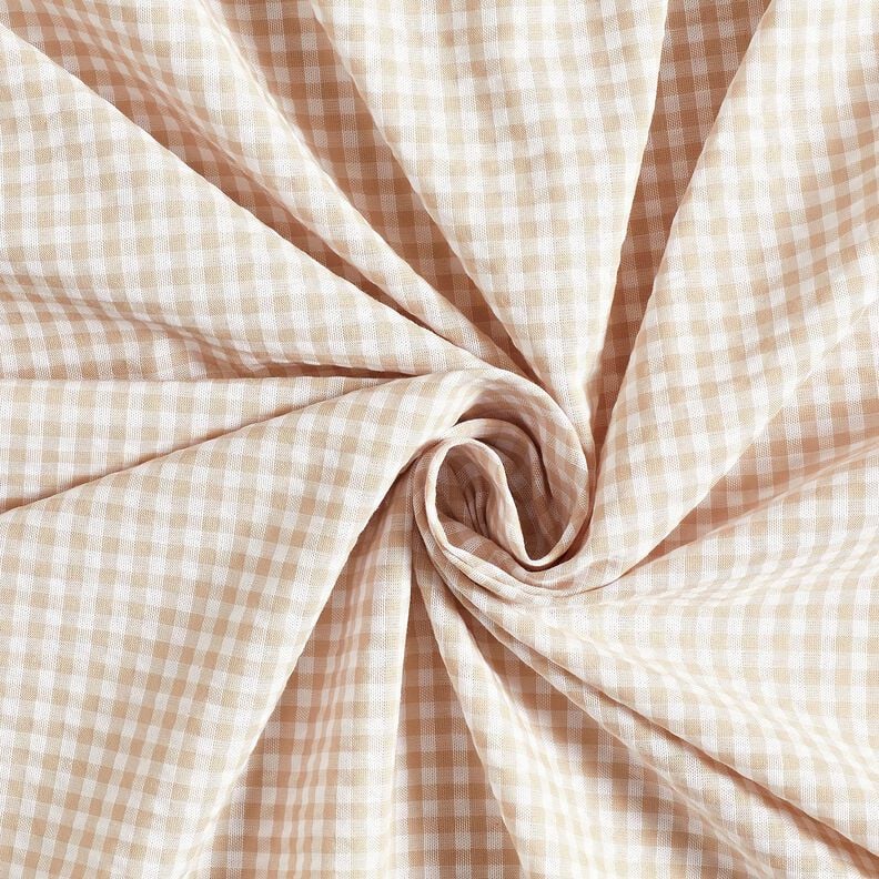 Seersucker kleines Karo, beige &ndash; anemone/weiss,  image number 3