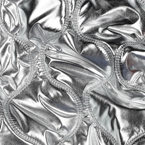 Steppstoff Schlangenlinien – silber metallic, 