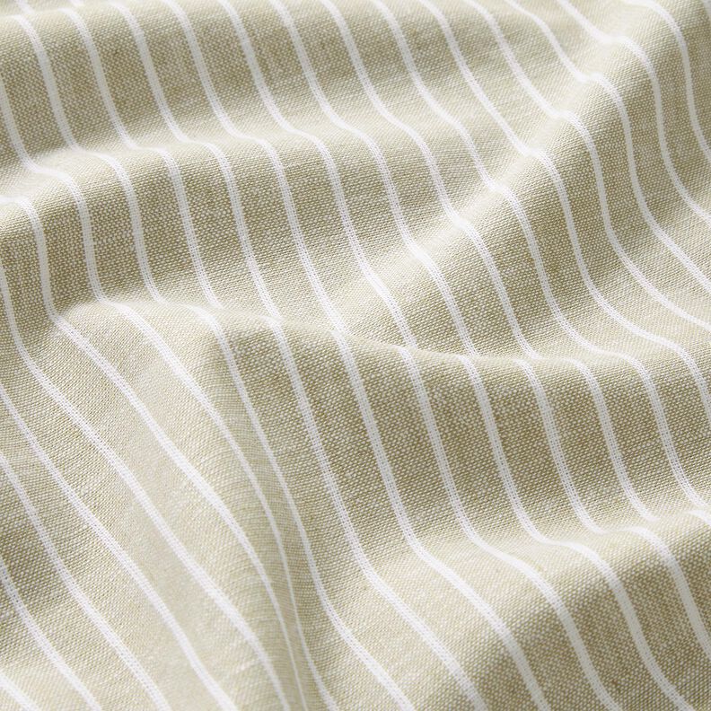 Leinen-Baumwoll-Mix breite Streifen – dunkelbeige/weiss, image number 2