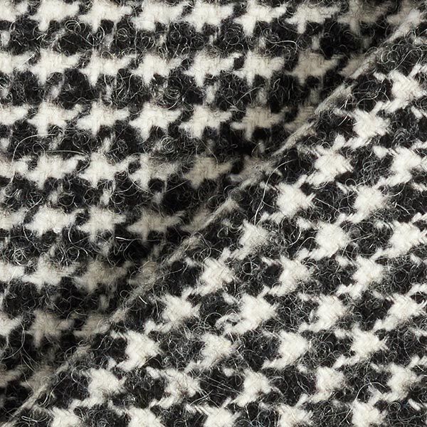 Angerauter Wollmix Hahnentritt – schwarz/weiss, image number 4
