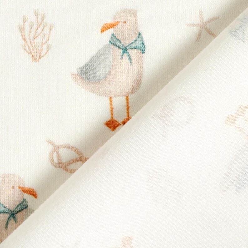 Baumwolljersey Möwe, Seesterne, Knoten Digitaldruck – wollweiss, image number 4