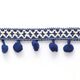 Pomponborte Kreuz [ 15 mm ] – marineblau/wollweiss,  thumbnail number 1