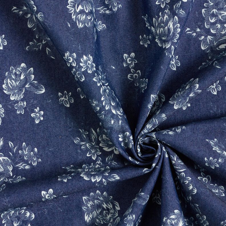 Chambray kleine Rosen – marineblau/wollweiss,  image number 3
