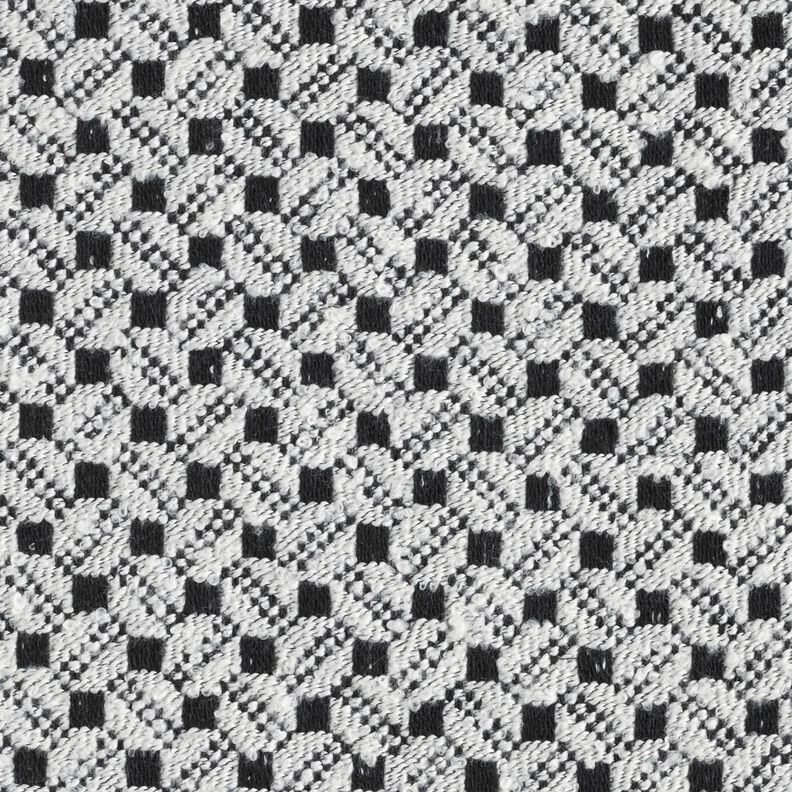 Mantelstoff Kästchen – weiss/schwarz,  image number 1