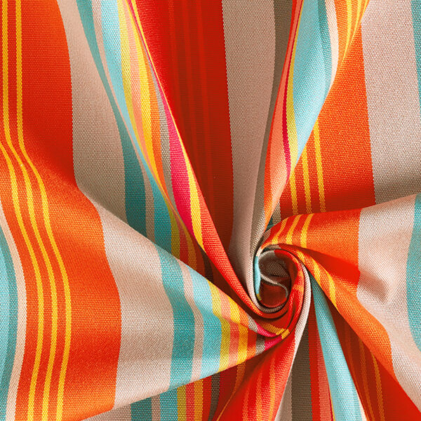 Outdoorstoff Canvas Streifen – orange/rot,  image number 3