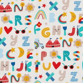 Cretonne fröhliches Alphabet – wollweiss, 