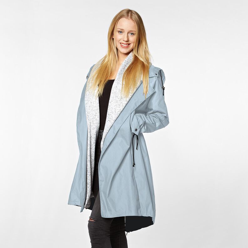 Regenjackenstoff Uni – silberblau,  image number 8